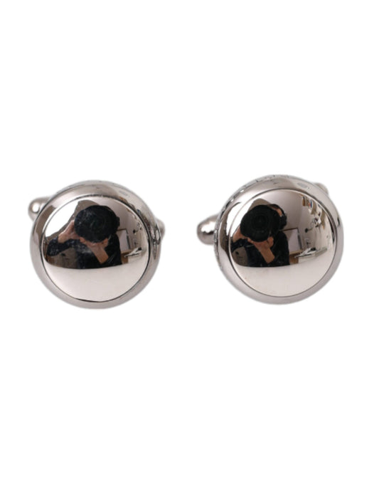 Silver Plated Brass Round Pin Men Cufflinks - The Luxe Alliance