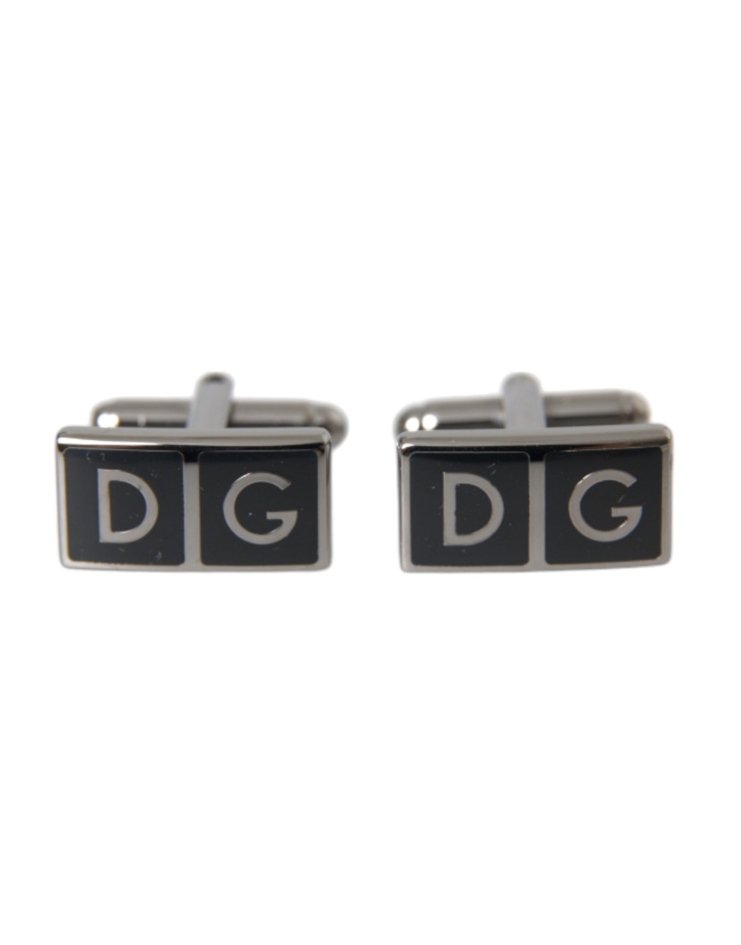  - Silver Plated Metal Brass DG Logo Pin Cufflinks