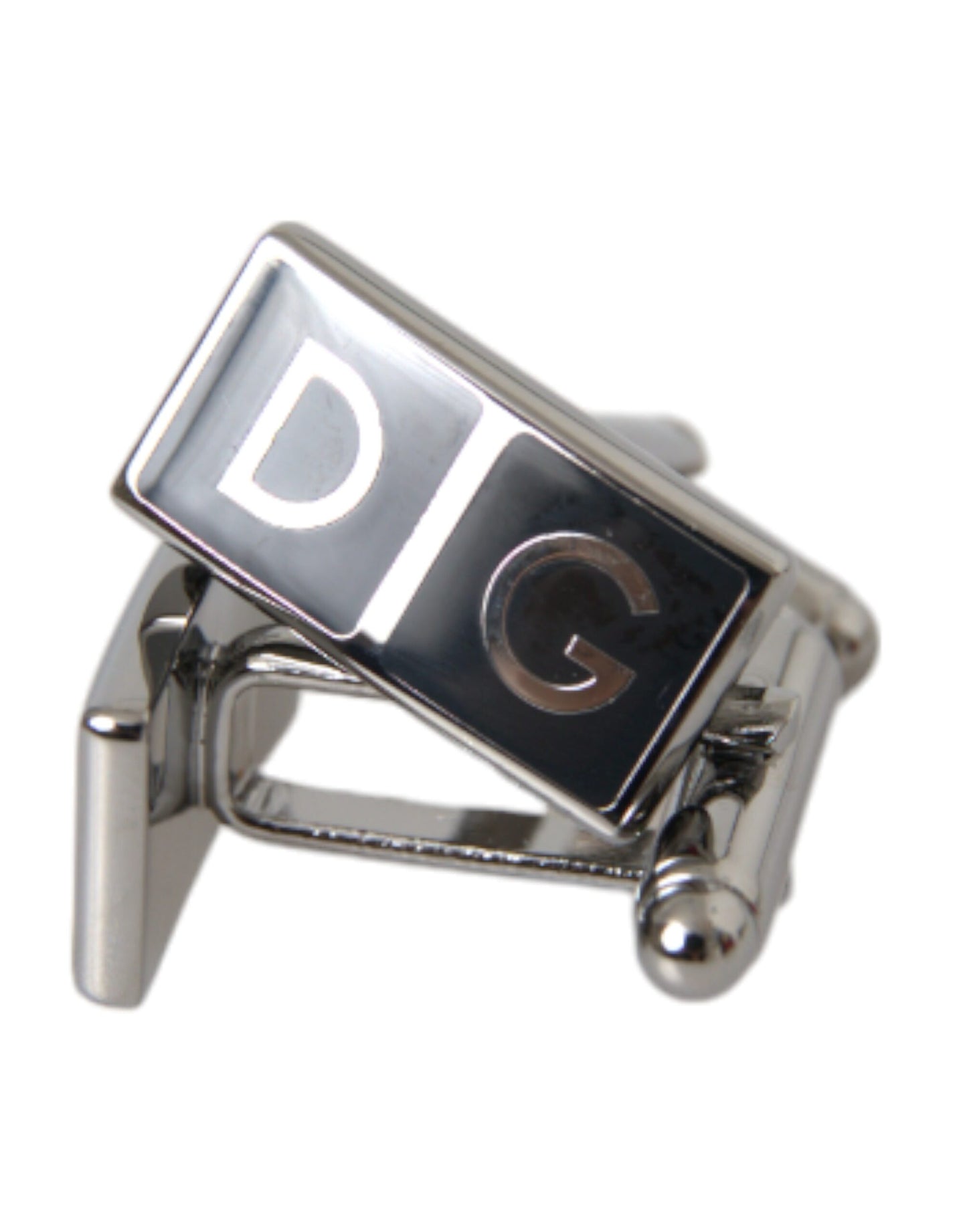  - Silver Plated Metal Brass DG Logo Pin Cufflinks