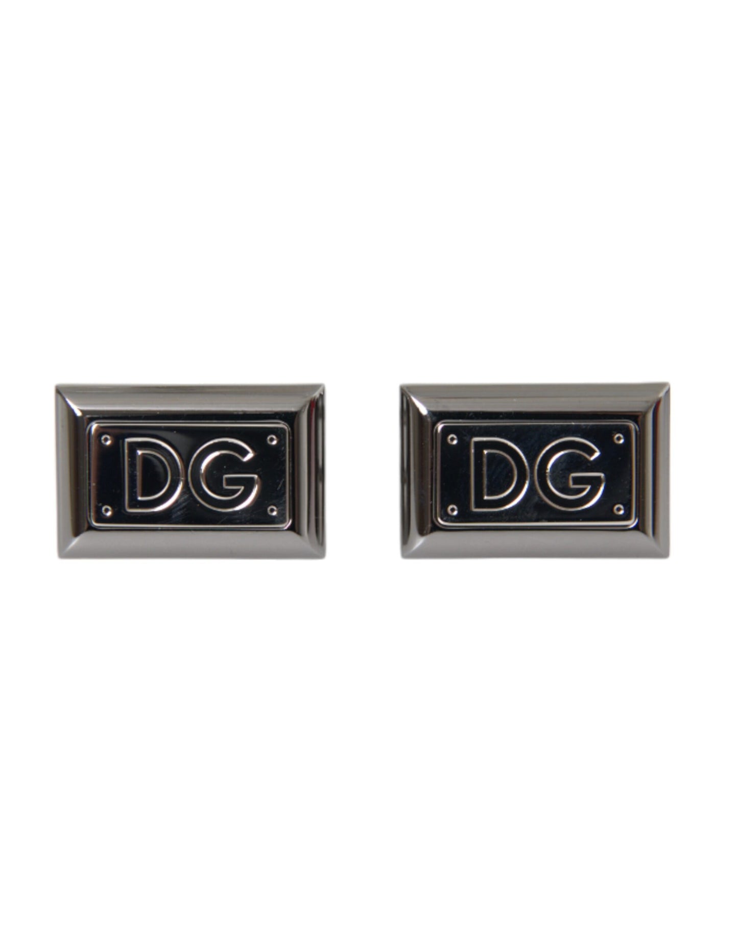  - Silver Plated Metal Brass DG Logo Pin Cufflinks