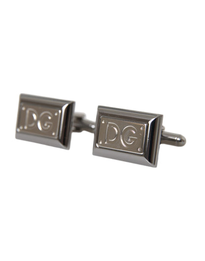  - Silver Plated Metal Brass DG Logo Pin Cufflinks