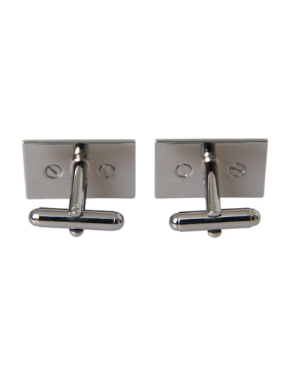  - Silver Plated Metal Brass DG Logo Pin Cufflinks