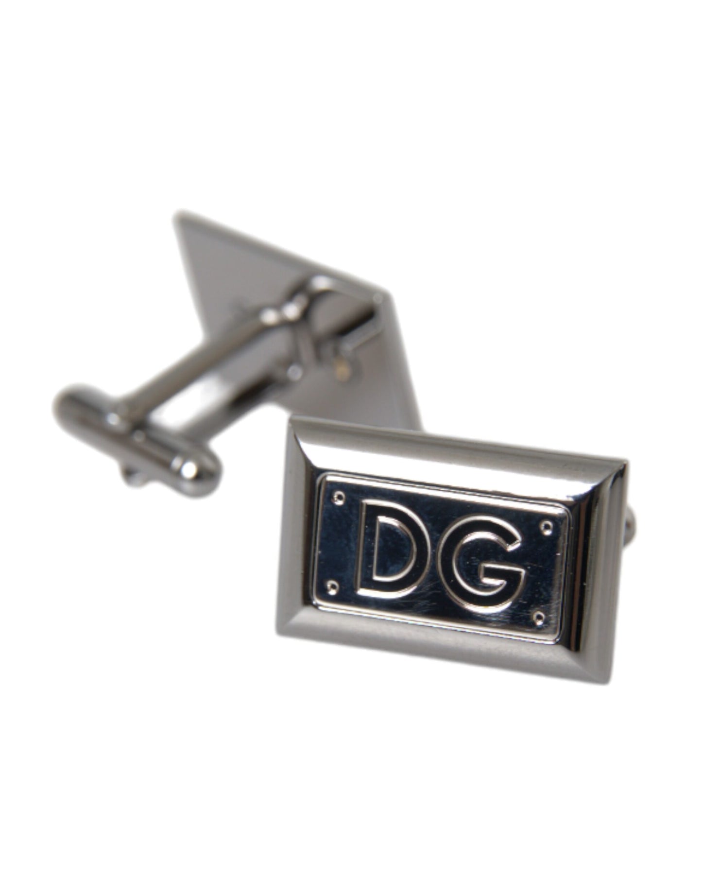  - Silver Plated Metal Brass DG Logo Pin Cufflinks