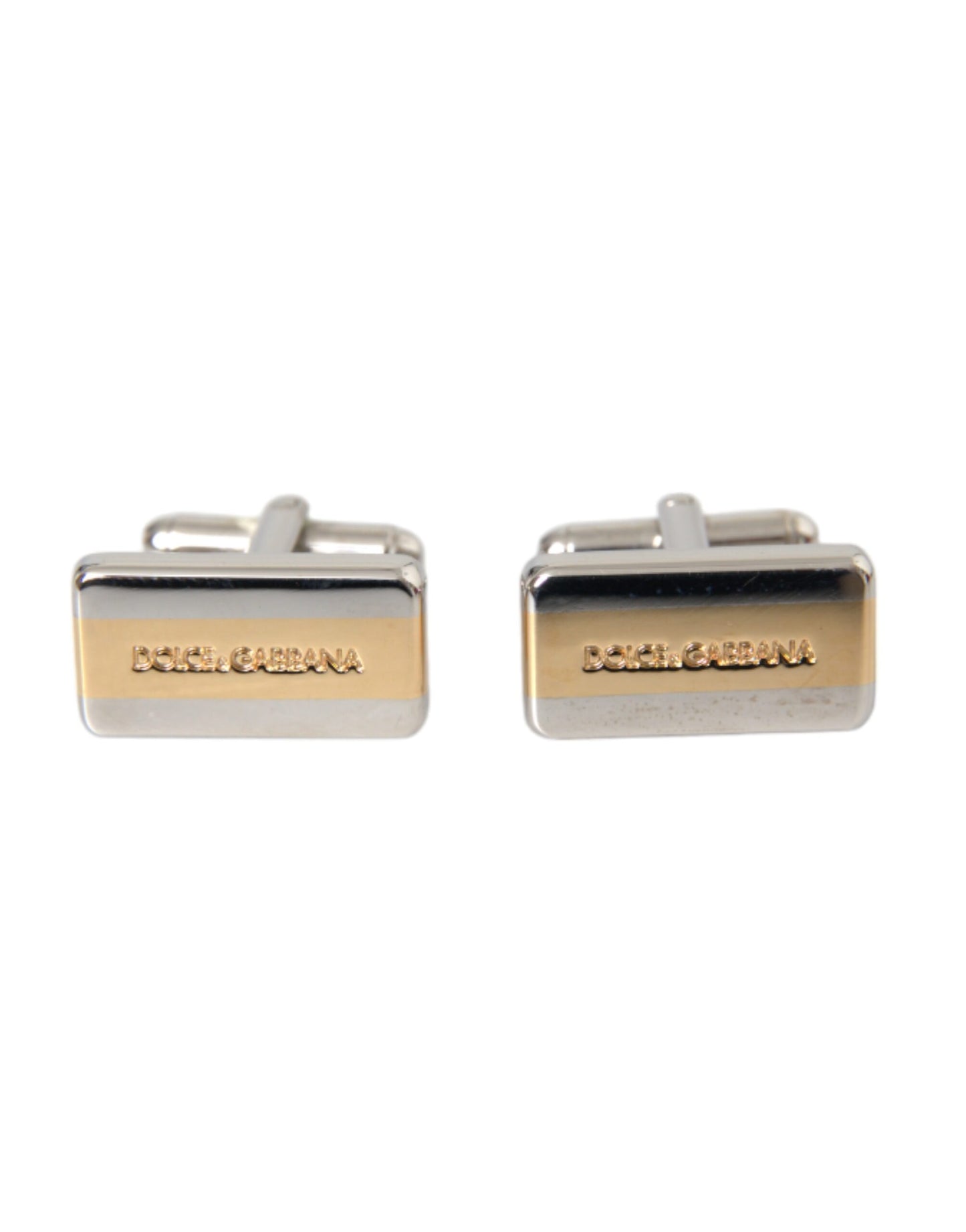  - Silver Gold Plated Brass DG Logo Pin Cufflinks