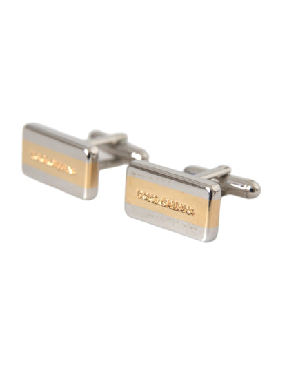  - Silver Gold Plated Brass DG Logo Pin Cufflinks