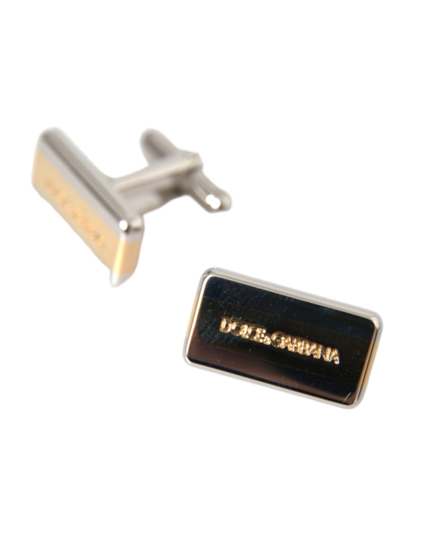  - Silver Gold Plated Brass DG Logo Pin Cufflinks