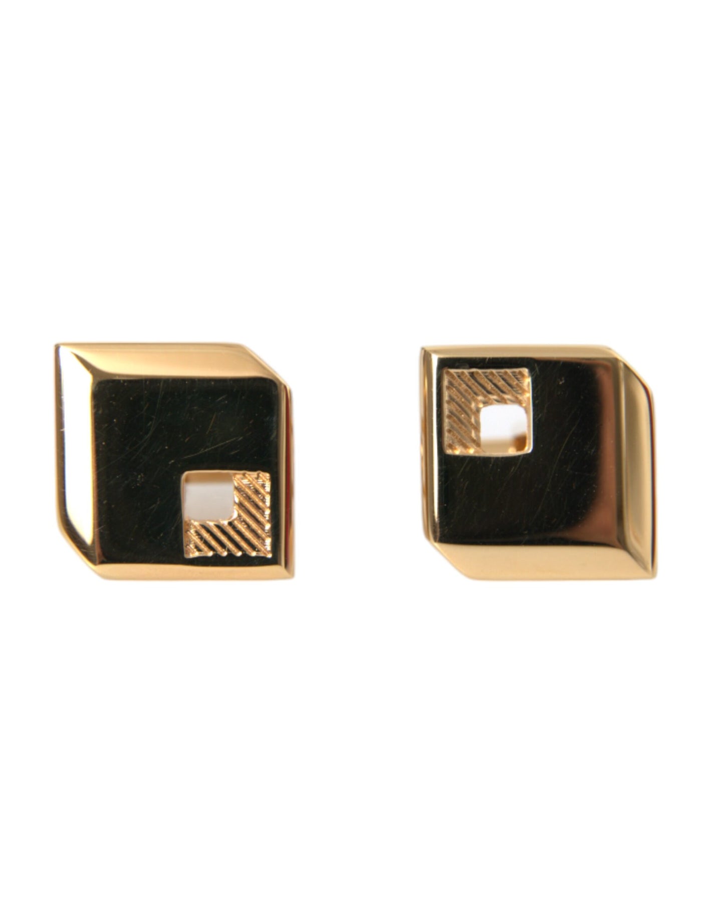  - Gold Plated Metal Brass Square Pin Cufflinks