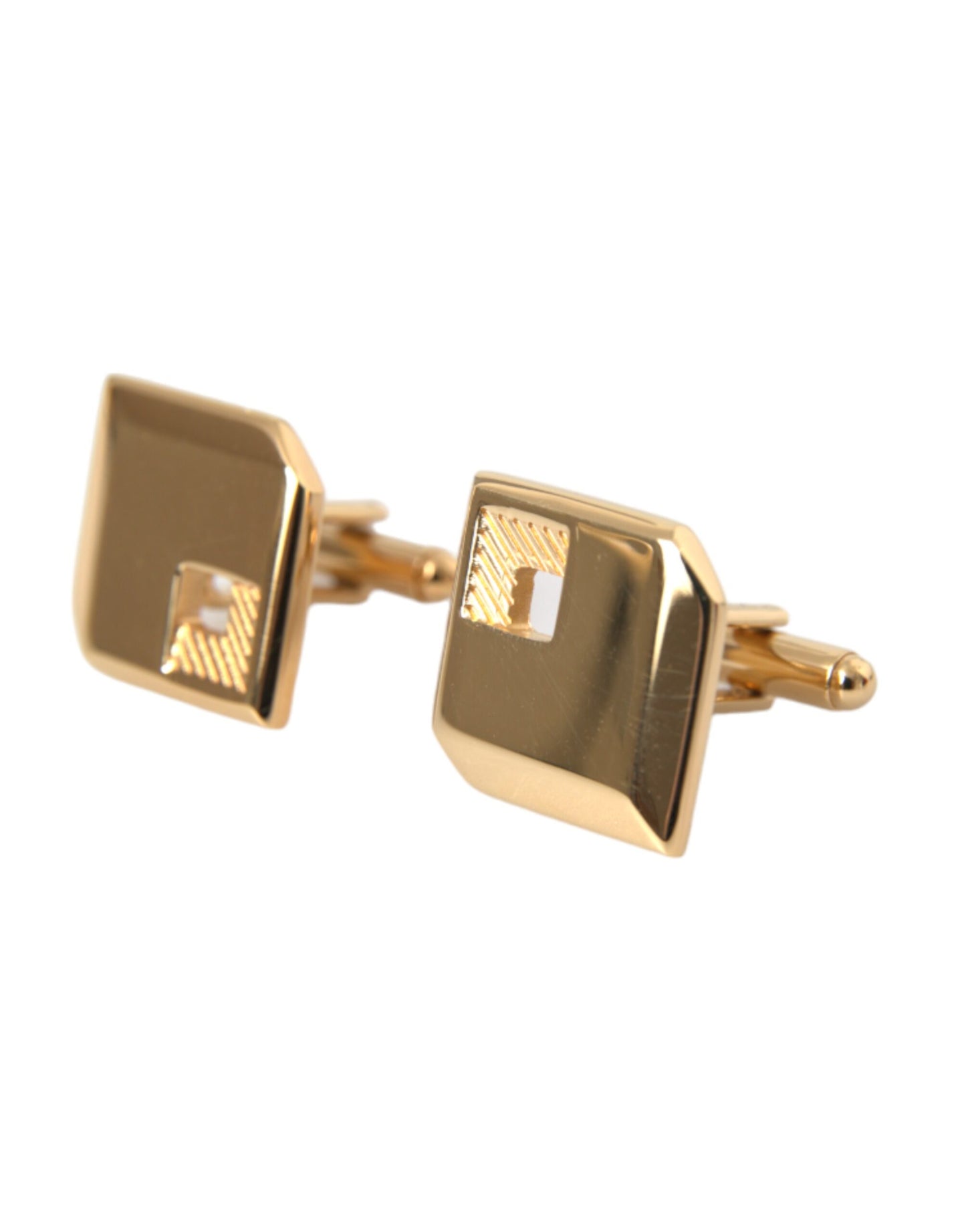  - Gold Plated Metal Brass Square Pin Cufflinks