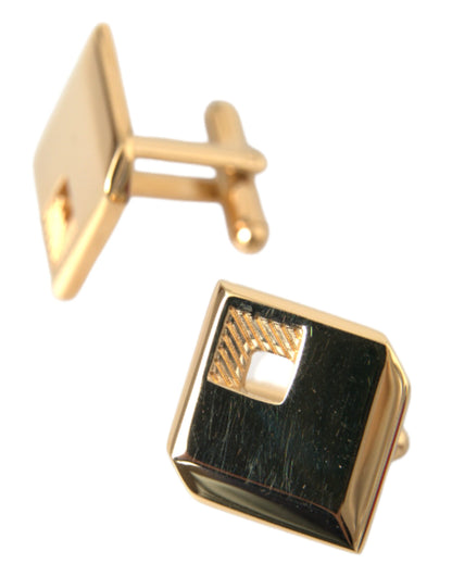  - Gold Plated Metal Brass Square Pin Cufflinks