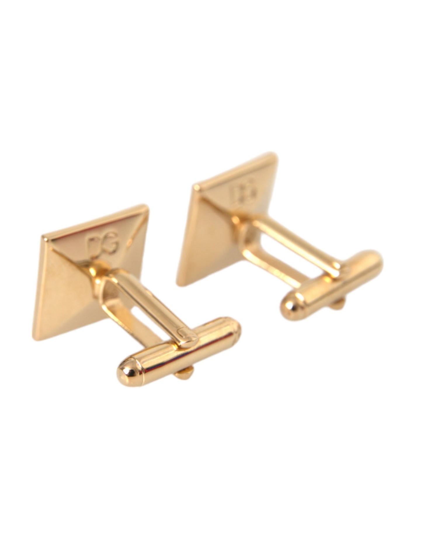  - Gold Plated Brass Crystal Square Pin Cufflinks