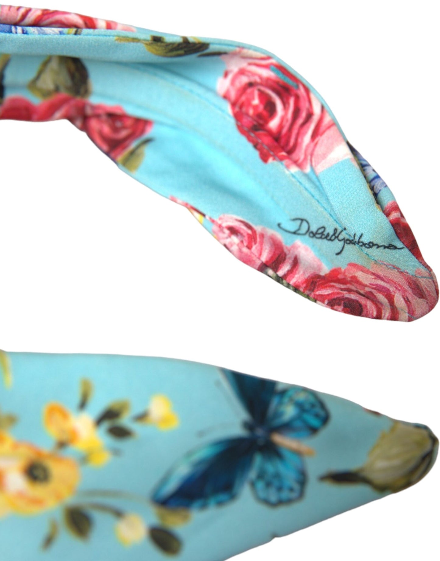  - Turquoise Floral Applique Silk Women Headband Diadem