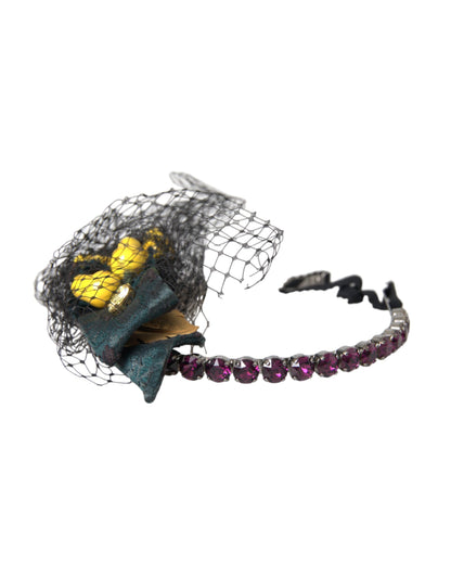  - Black Lemons Sicily Purple Crystal Net Headband Diadem