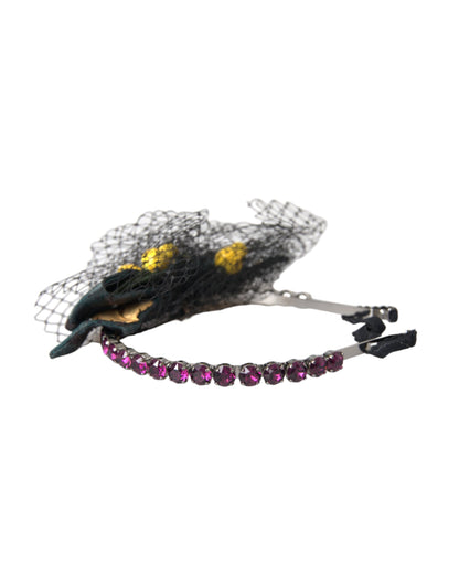  - Black Lemons Sicily Purple Crystal Net Headband Diadem