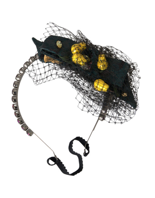  - Black Lemons Sicily Purple Crystal Net Headband Diadem