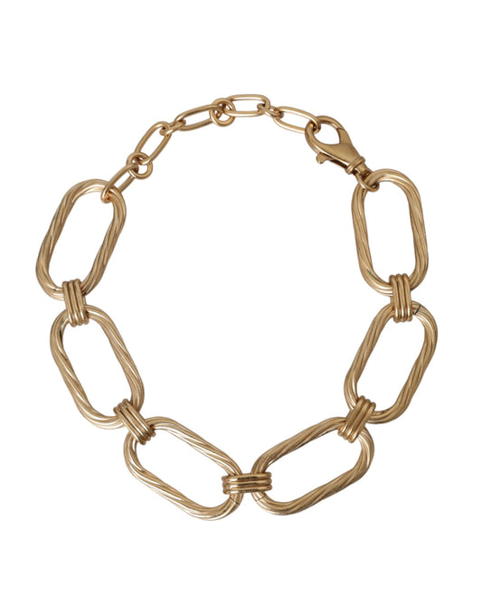 Dolce & Gabbana Gold Tone Brass Large Link Chain Necklace
