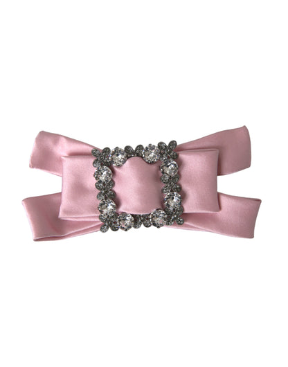  - Pink Satin Crystal Jewelry Brooch Hair Pin