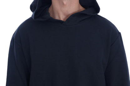  - Elegant Black Cotton Hooded Sweater