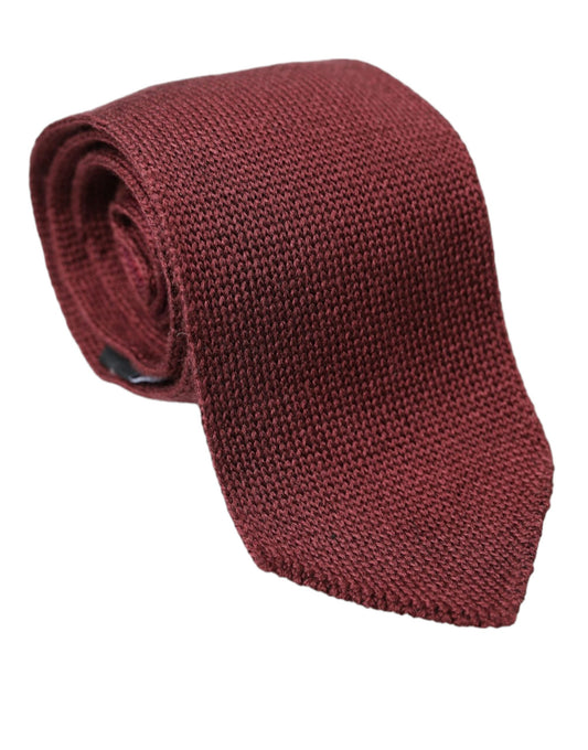  - Bordeaux 100% Silk Patterned Classic Men Tie