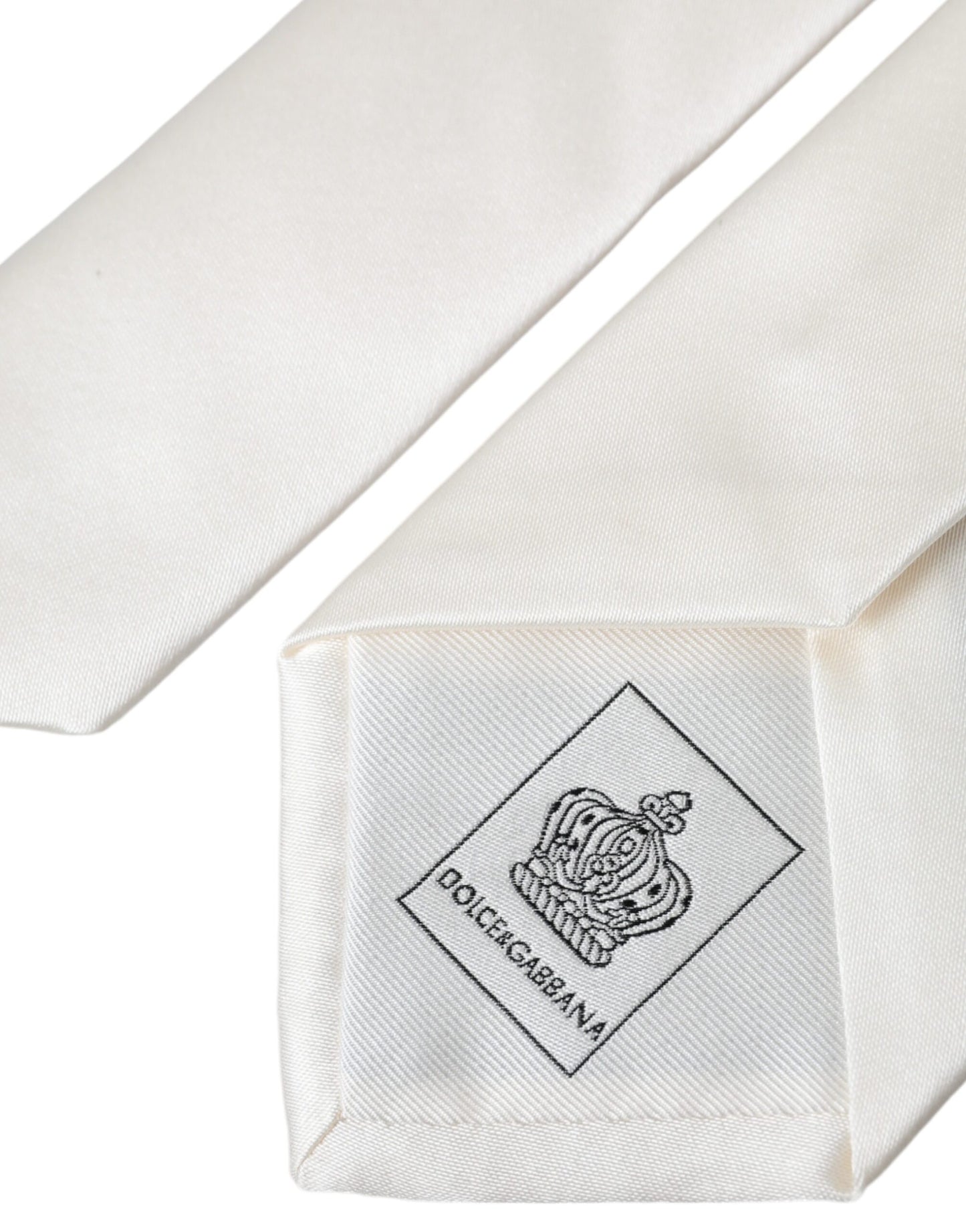  - White Solid 100% Silk Adjustable Tie