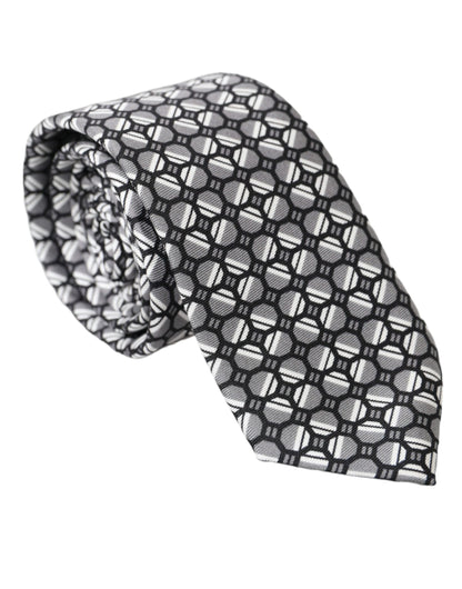  - Multicolor Patterned 100% Silk Adjustable Tie