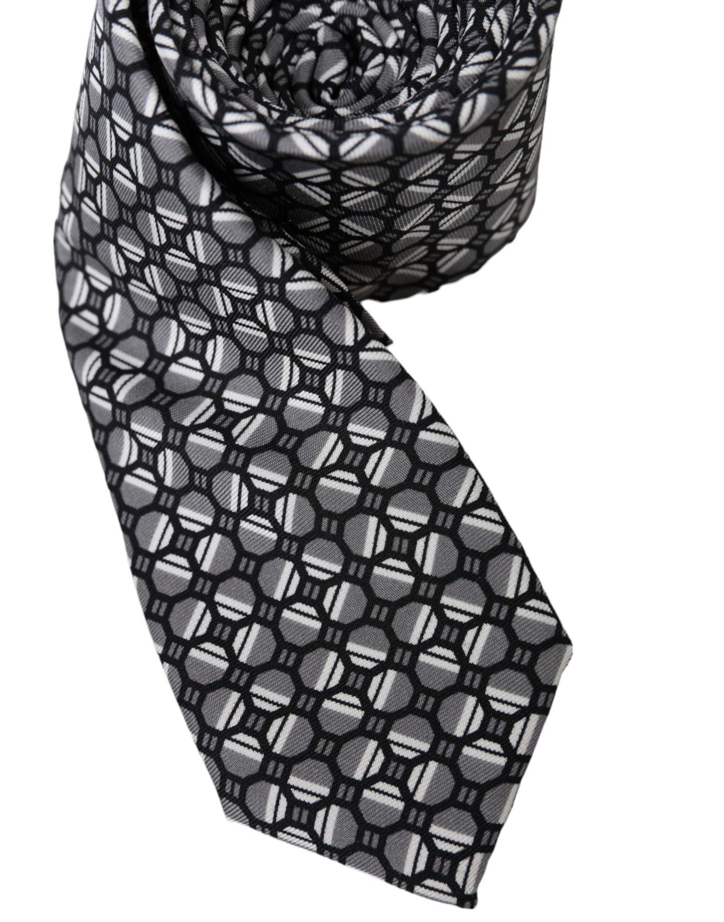  - Multicolor Patterned 100% Silk Adjustable Tie