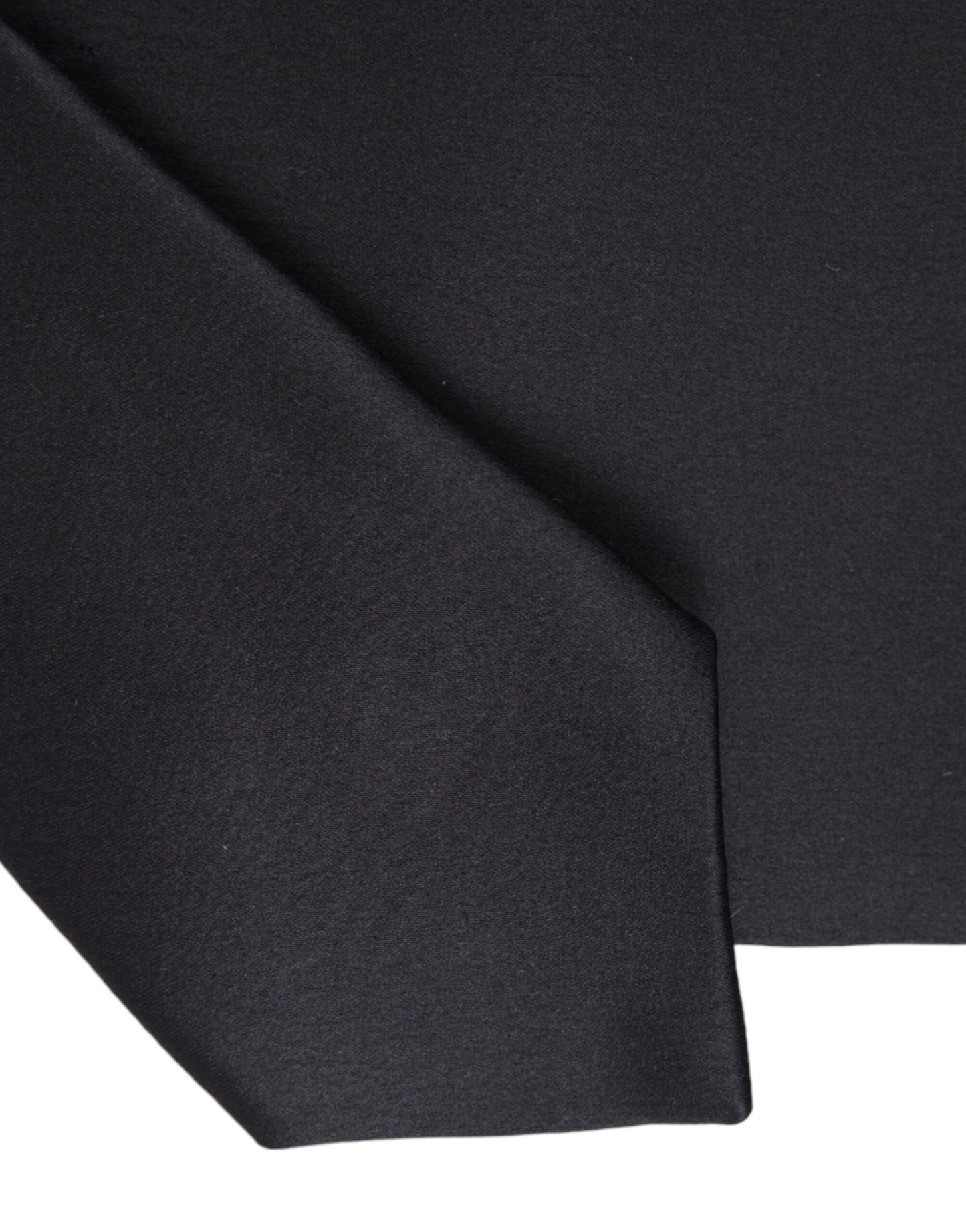  - Black Solid Silk Adjustable Tie Men