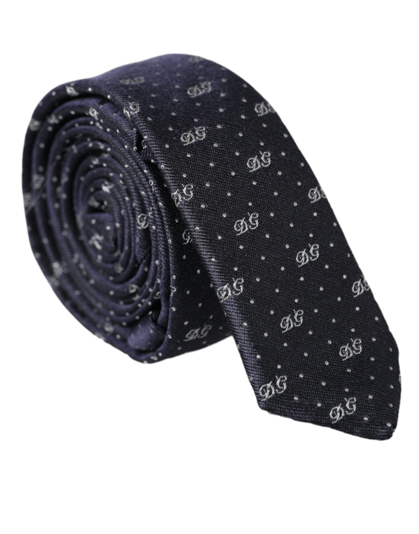  - Blue DG Logo 100% Silk Adjustable Tie