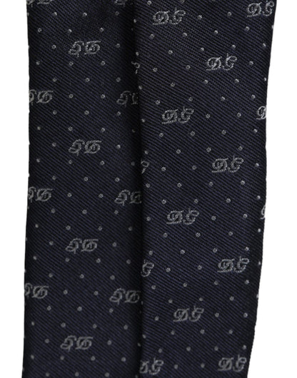  - Blue DG Logo 100% Silk Adjustable Tie