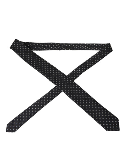  - Black Logo Cotton Blend Adjustable Tie