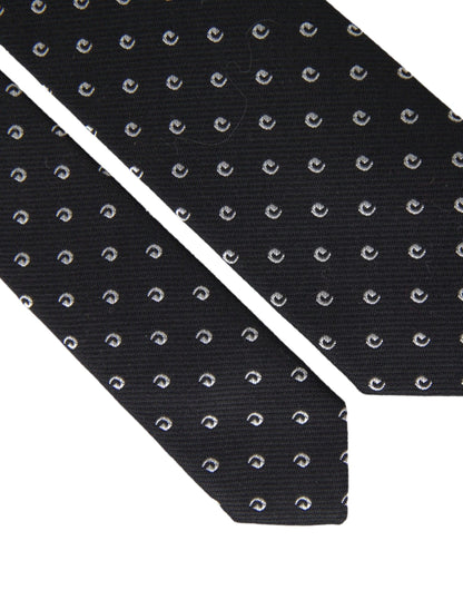  - Black Logo Cotton Blend Adjustable Tie