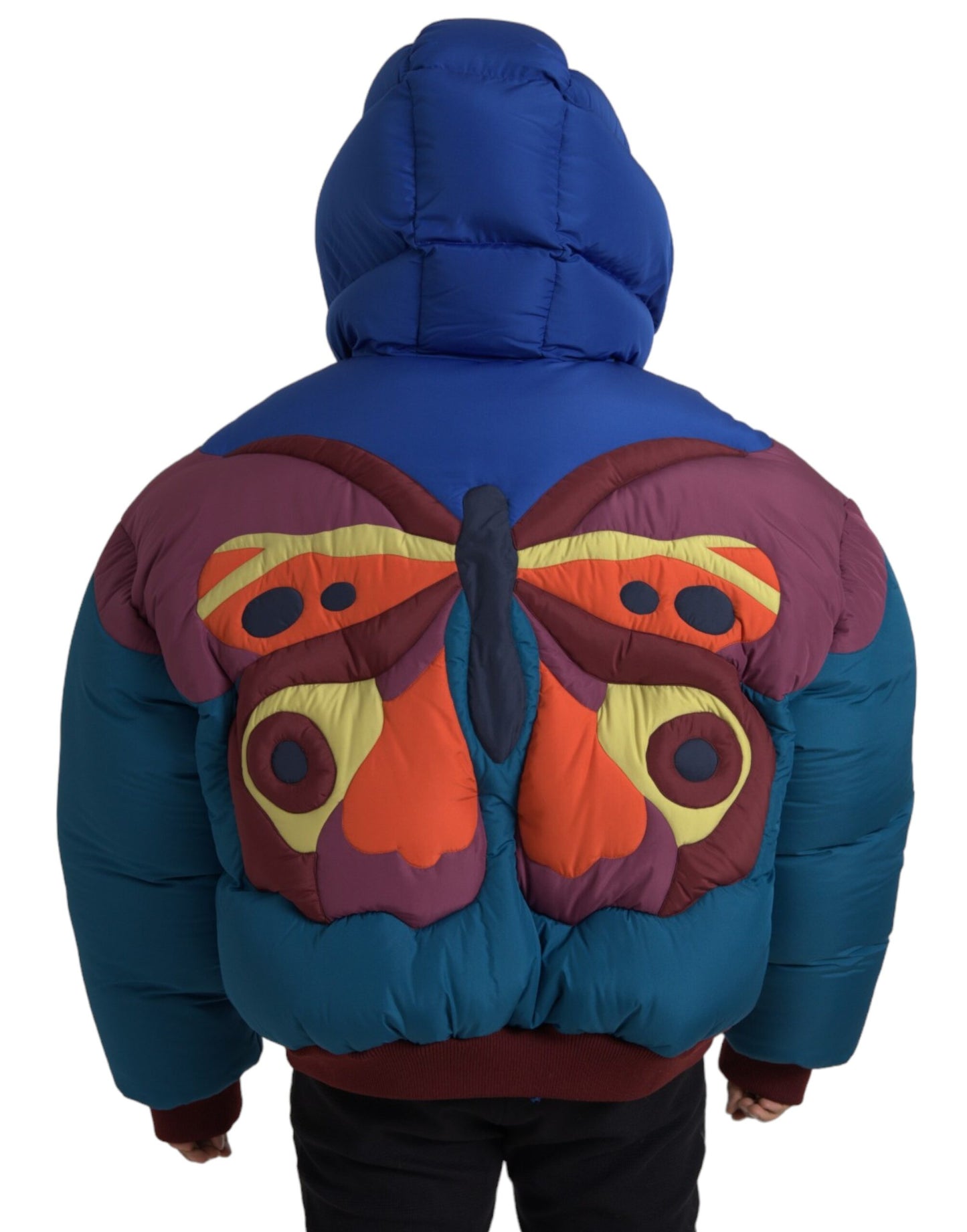 Multicolor Butterfly Hooded Puffer Jacket - The Luxe Alliance