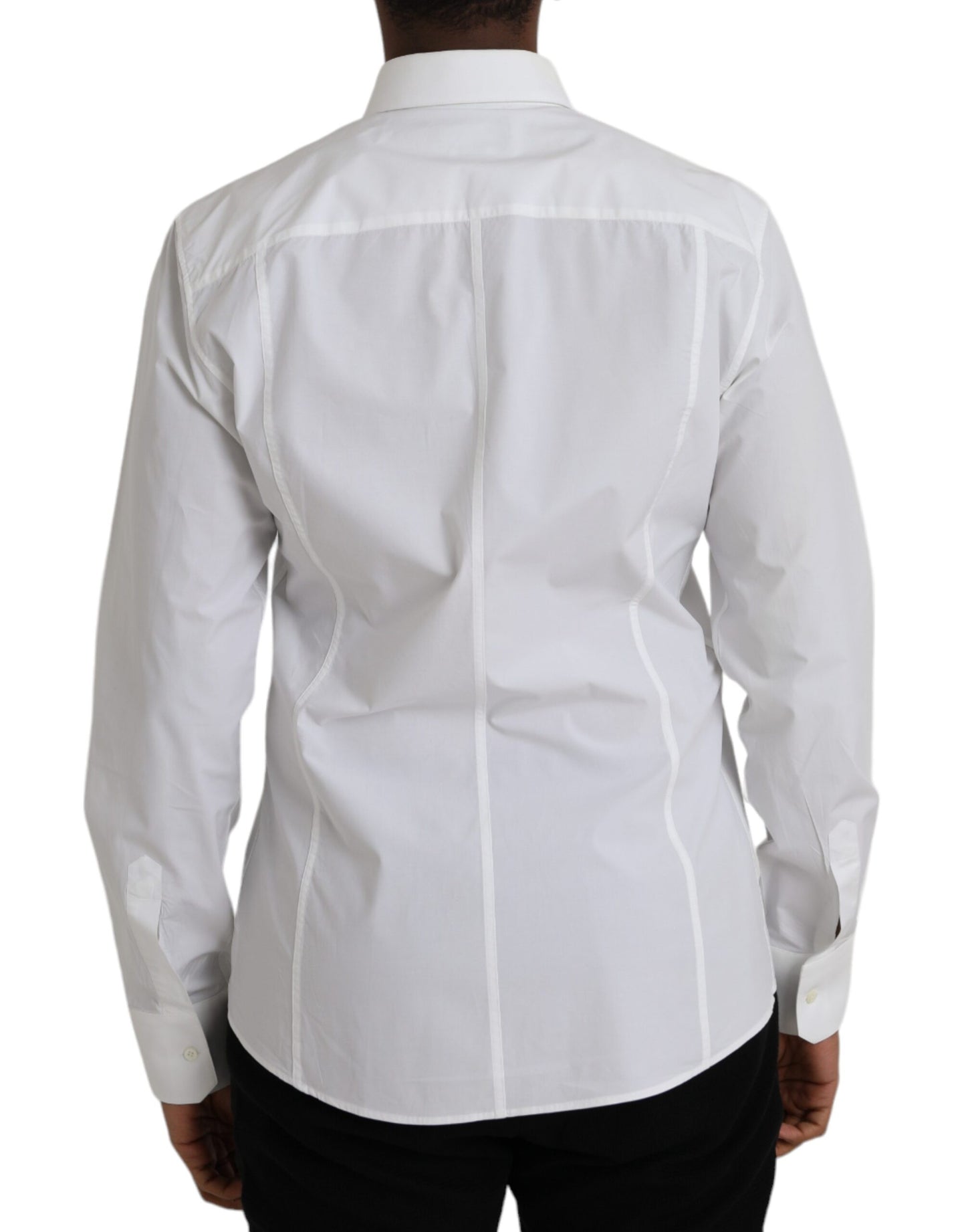 White Cotton Formal Dress Top SICILIA Shirt - The Luxe Alliance