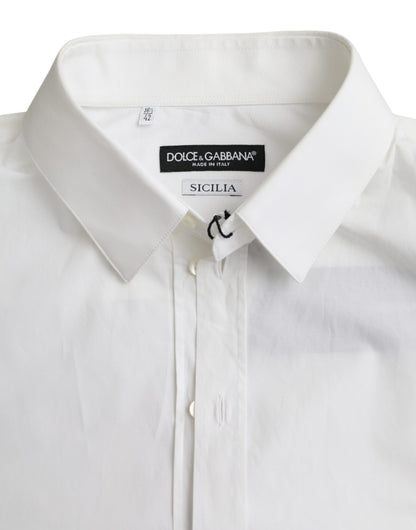 White Cotton Formal Dress Top SICILIA Shirt - The Luxe Alliance