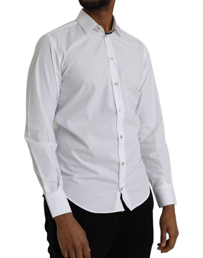 White Cotton Long Sleeve Dress MARTINI Shirt - The Luxe Alliance