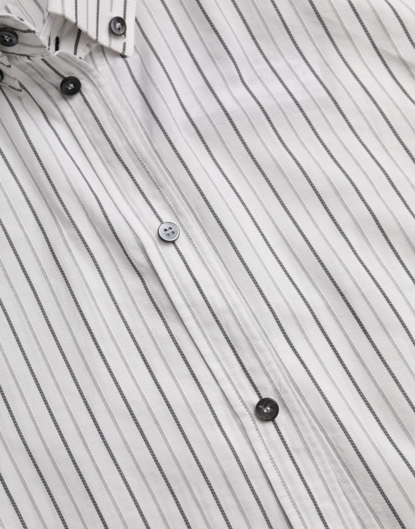 Black White Striped Formal Dress GOLD Shirt - The Luxe Alliance