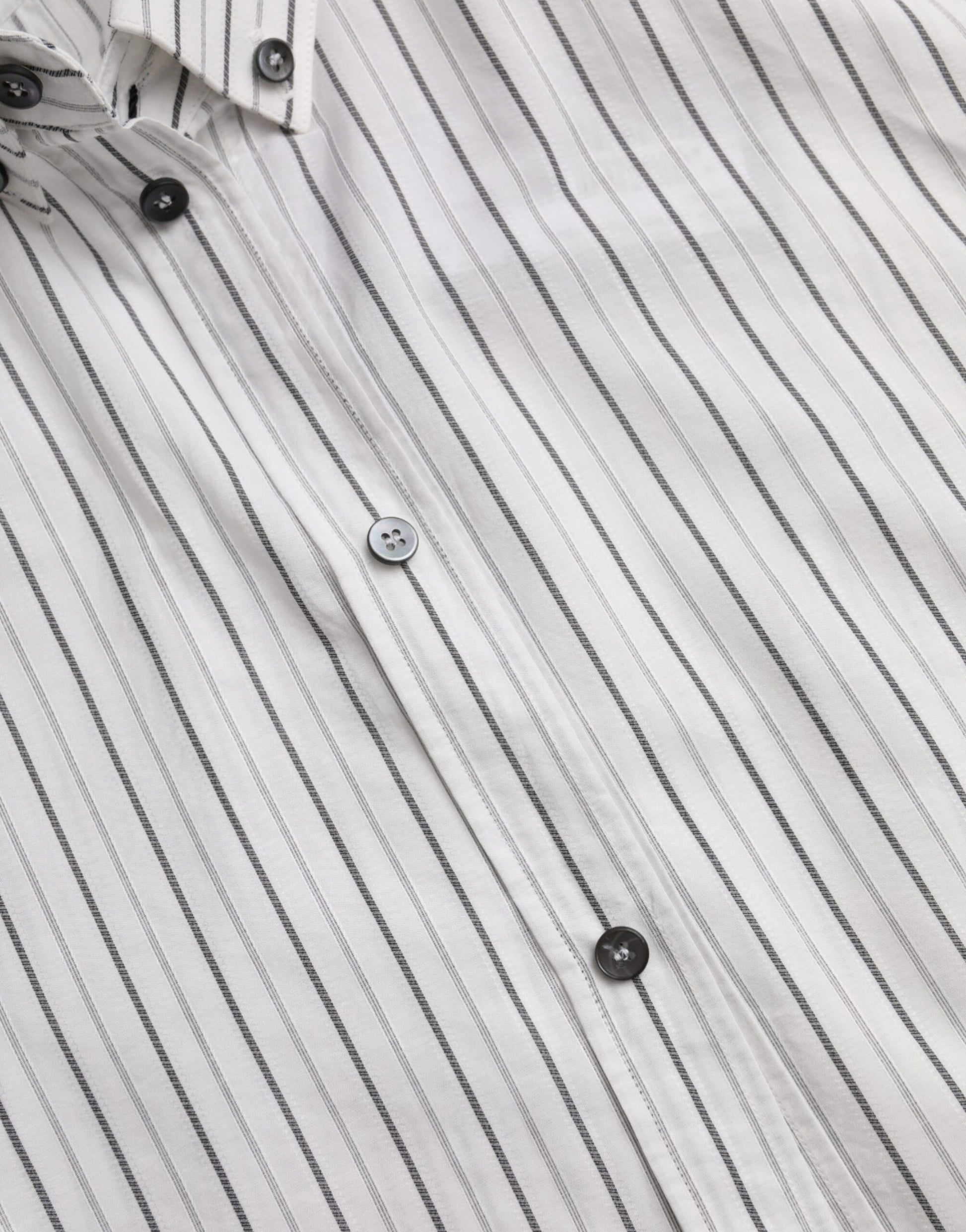 Dolce & Gabbana Black and White Striped Formal Dress GOLD Shirt