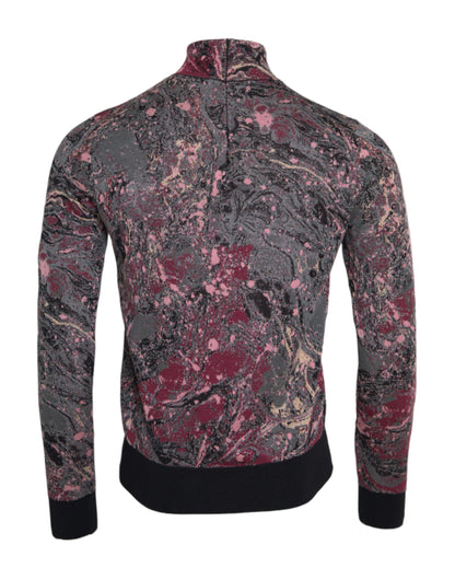 Multicolor Graphic Turtle Neck Men Sweater - The Luxe Alliance