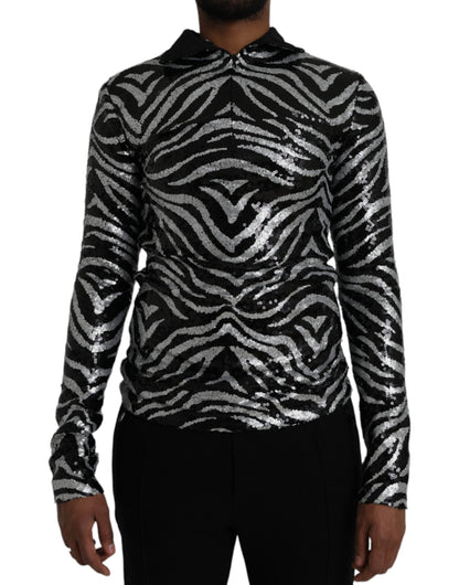 Black & Silver Sequined Men's Sweater - The Luxe Alliance