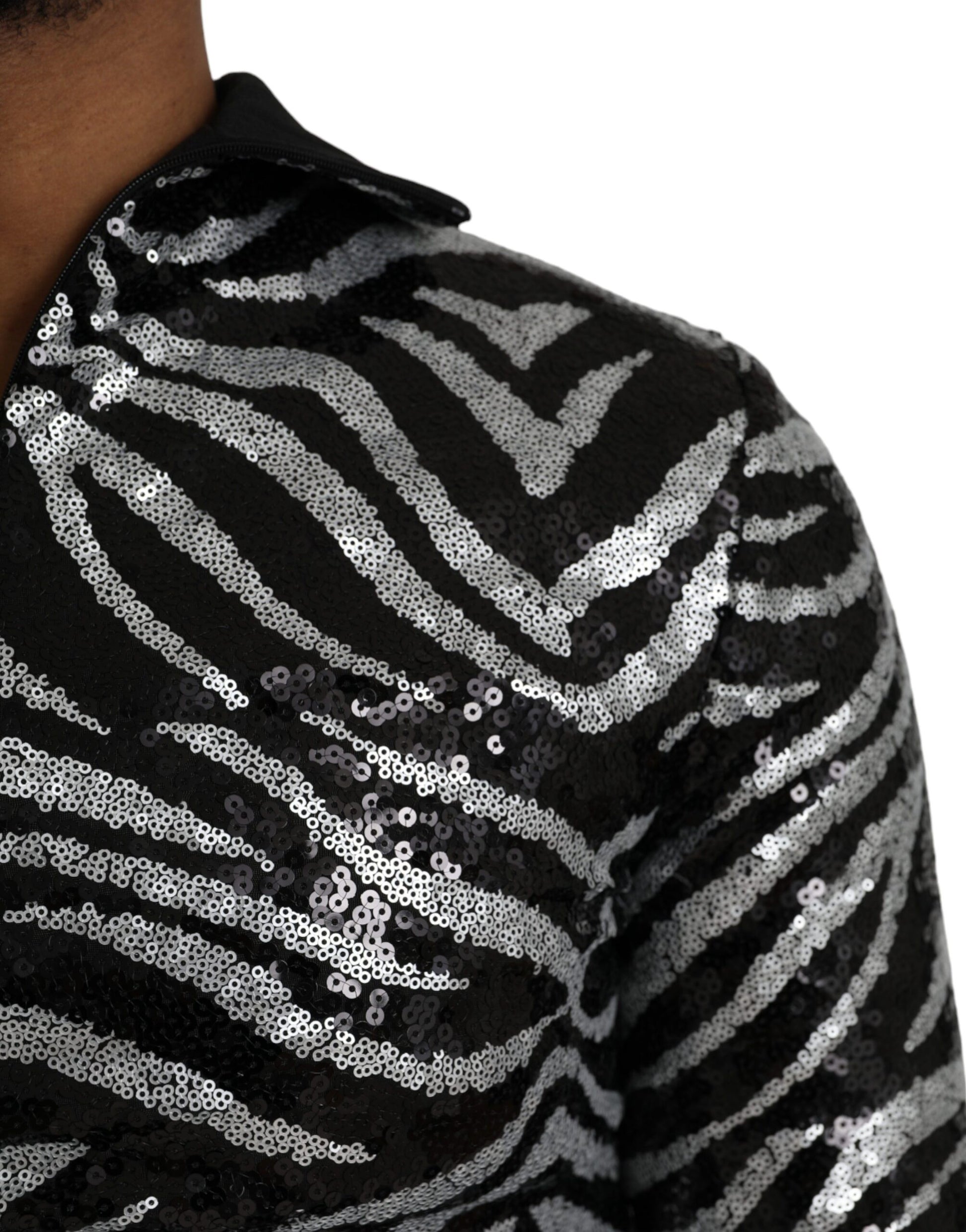 Black & Silver Sequined Men's Sweater