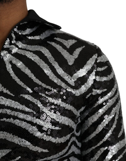 Black & Silver Sequined Men's Sweater - The Luxe Alliance