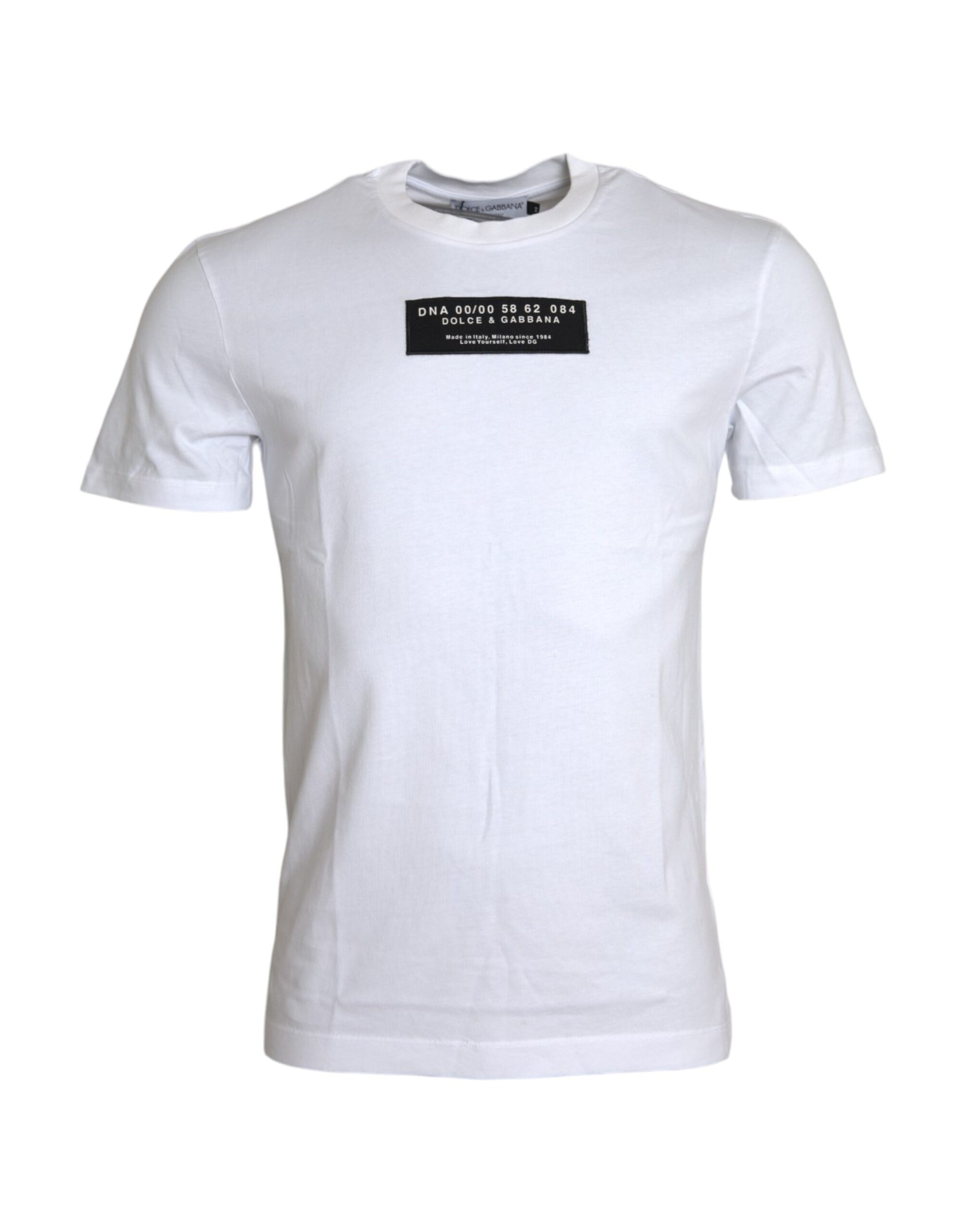 White Cotton DG Applique Men Casual T-shirt