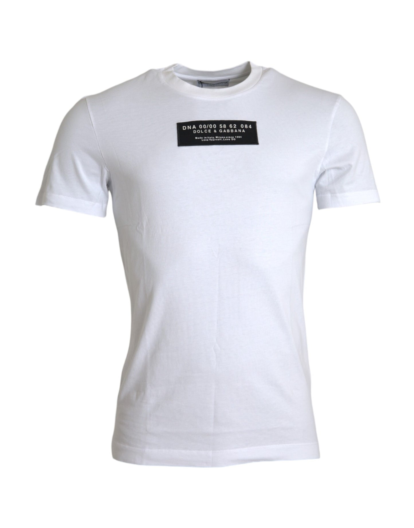 White Cotton DG Applique Men Casual T-shirt - The Luxe Alliance