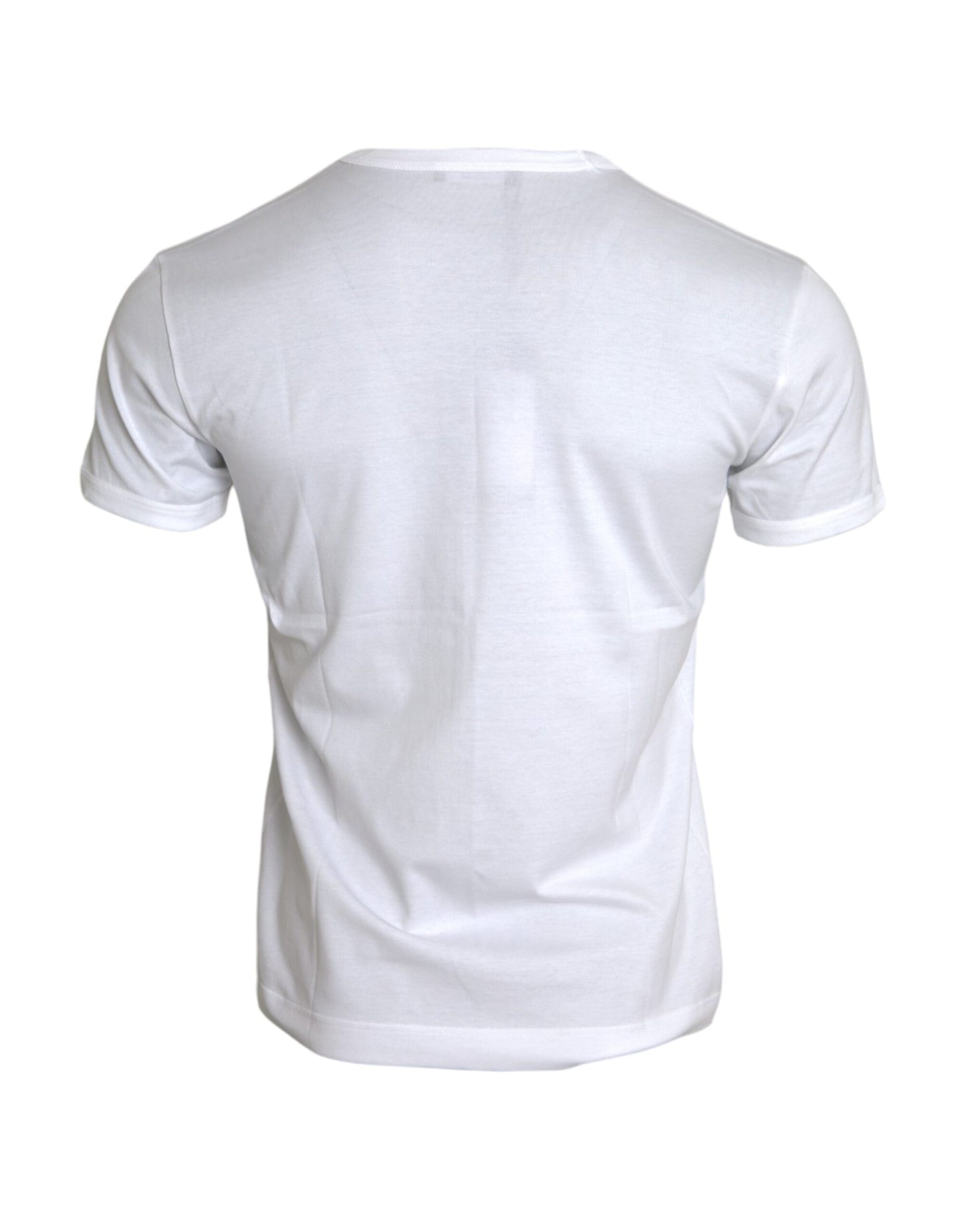 White Cotton Round Neck Short Sleeve T-shirt - The Luxe Alliance