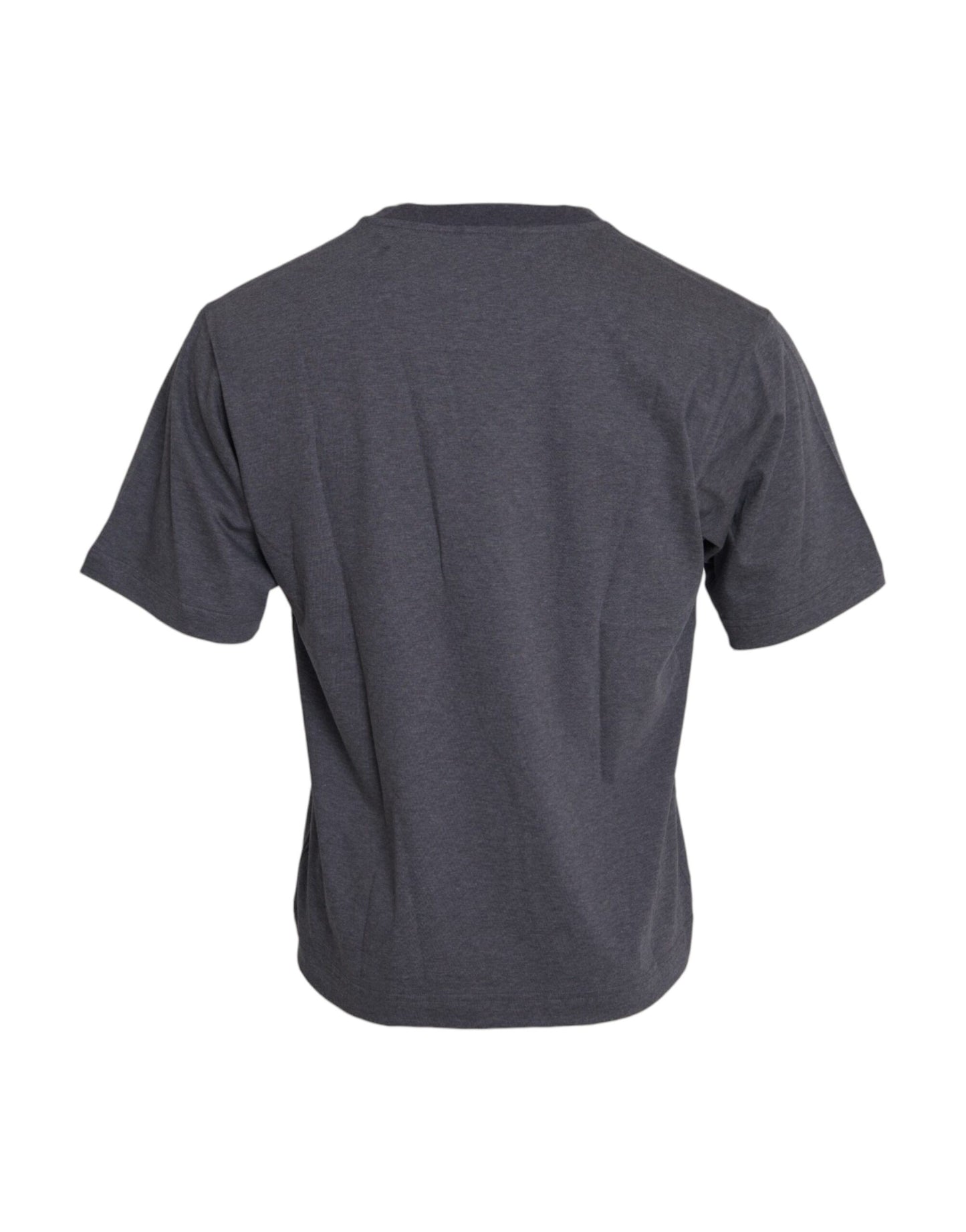 Gray Cotton Round Neck Short Sleeve T-shirt - The Luxe Alliance