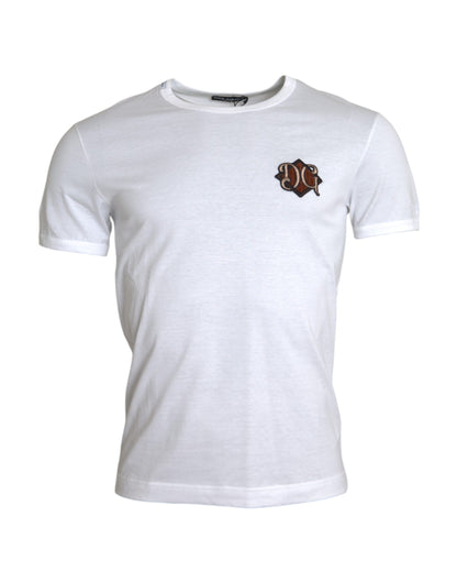 White Logo Embroidery Short Sleeve T-shirt - The Luxe Alliance