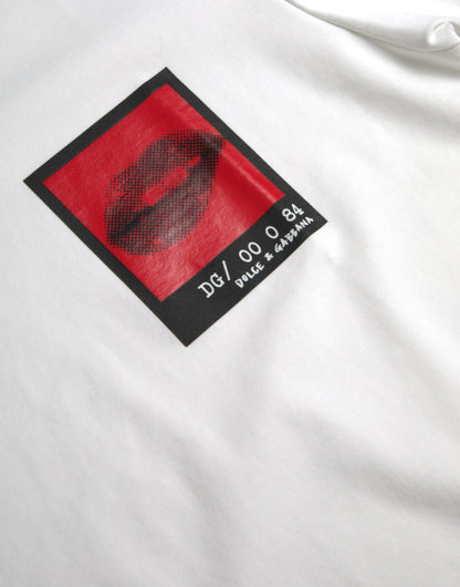 White Red Lips Print Cotton Men T-shirt - The Luxe Alliance