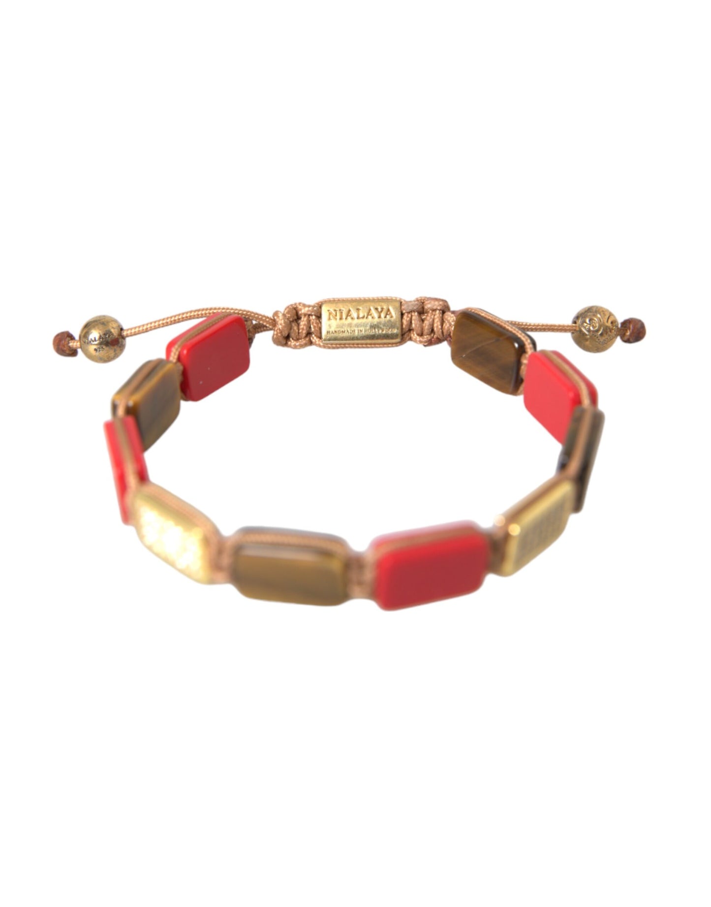 CZ Tiger Eye Red Coral 925 Silver Men Bracelet - The Luxe Alliance