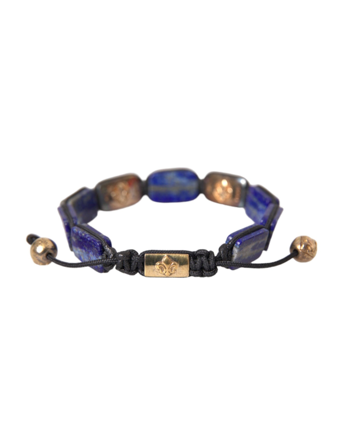 Flat Bead Blue Lapis White CZ 925 Bracelet Mens - The Luxe Alliance