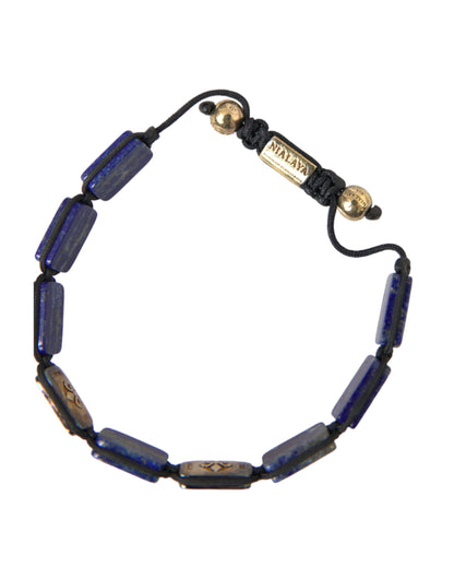 Flat Bead Blue Lapis White CZ 925 Bracelet Mens - The Luxe Alliance