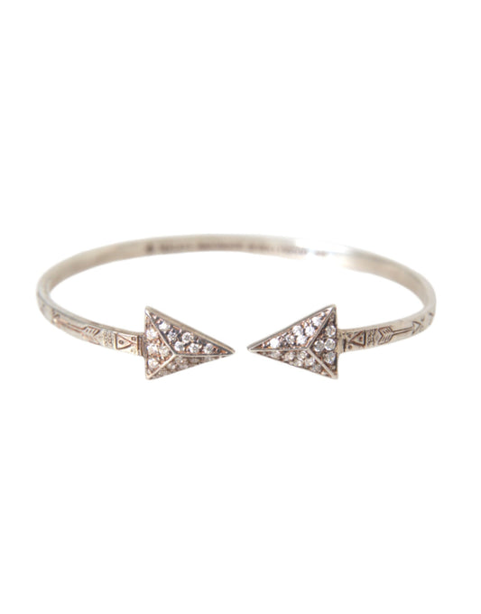 Arrow Crystal 925 Silver Bangle Bracelet Women - The Luxe Alliance